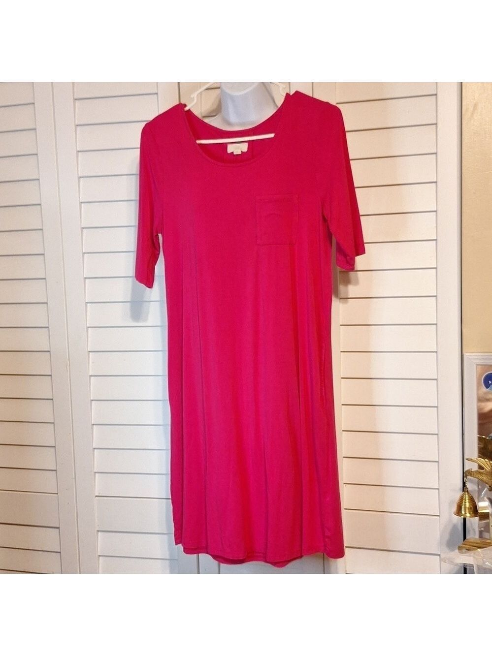 Cupid Pink stretchy soft dress with pockets Sz S